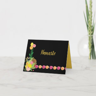 Carte Namaste Citation Merci Floral Rose Bouquet