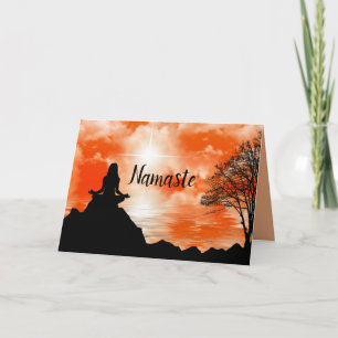 Carte Namaste Citation Merci Yoga Méditation Zen