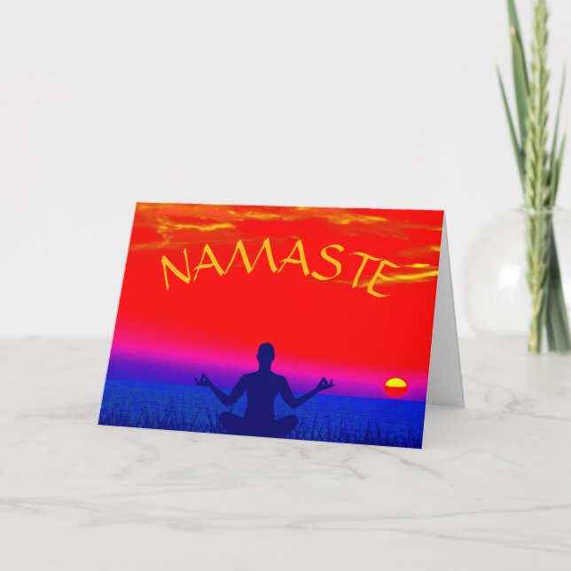 Carte Namaste Mindfulness Méditation et Yoga Zen Sunset (Devant)