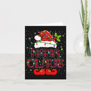 Carte Nana Claus Joyeux Buffalo de Noël Plaid Chapeau