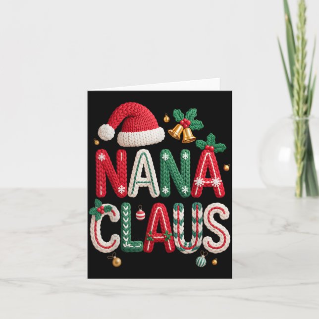 Carte Nana Claus Santa Claus Grandma Family Matching Chr (Devant)
