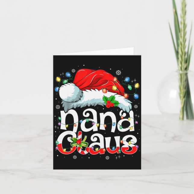 Carte Nana Claus Shirt Christmas Lights Pajama Family Ma (Devant)
