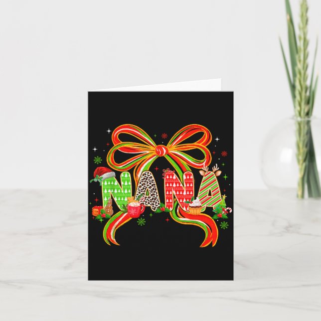 Carte Nana Coquette Bow Christmas Pajamas Xmas Tree Coco (Devant)