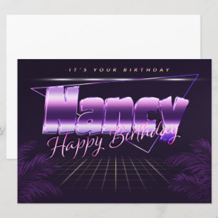 Carte Nancy Name Prénom lila retro