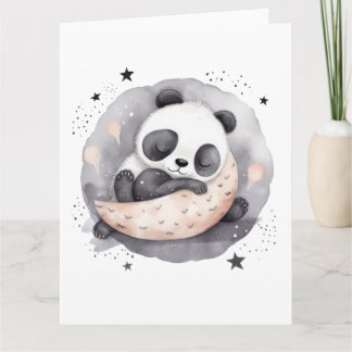 Carte Nap Aquarelle Bébé Panda Ours