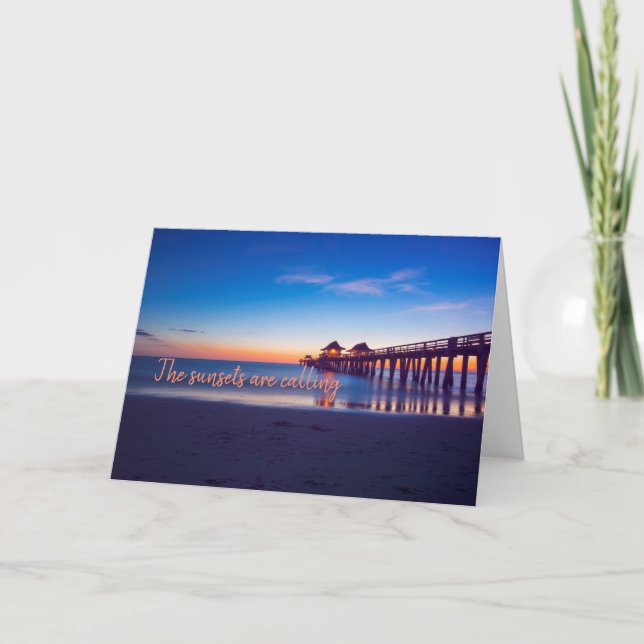 Carte Naples, Floride coucher de soleil par Naples Pier  (Devant)