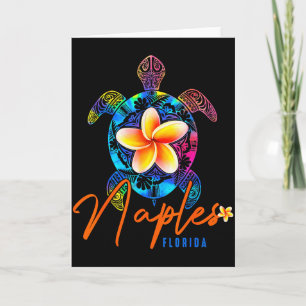 Carte Naples Floride Tortue de Mer Tie Dye Vacances Trop