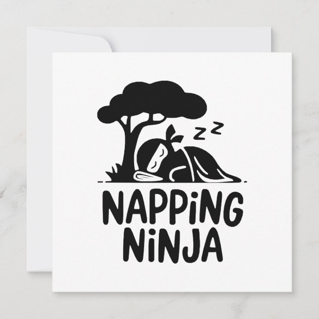 Carte Napping Ninja - Ninja Sleepy mignonne Art Drôle Sl (Devant)