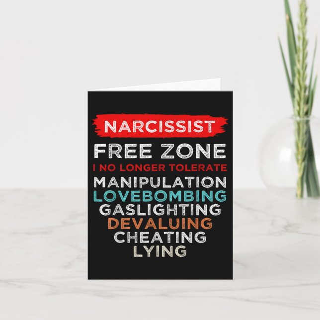 Carte Narcissiste Narcissiste Zone libre Sensibilisation (Devant)