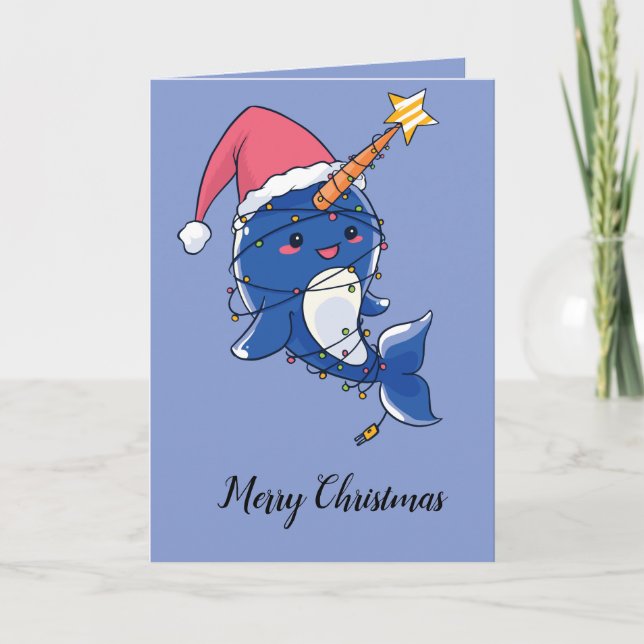 Carte Narwhale de Noël (Devant)