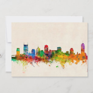 Carte Nashville Tennessee Skyline Cityscape