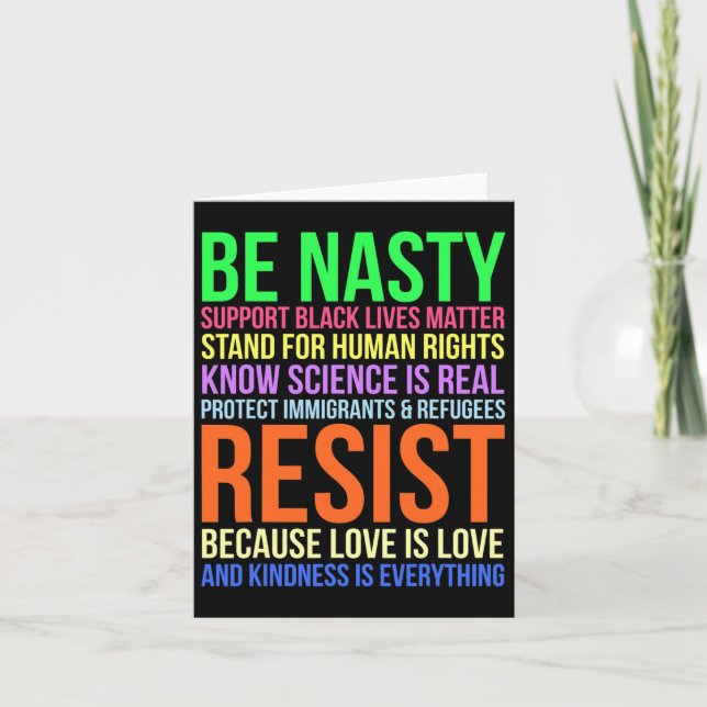 Carte Nasty Résister Lgbtq Human Rights Science Be Kind  (Devant)