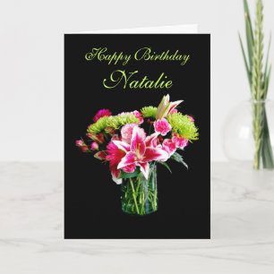 Carte Natalie Joyeux Anniversaire, Stargazer Lily Bouque