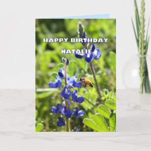 Carte Natalie Texas Bluebonnet Joyeux anniversaire