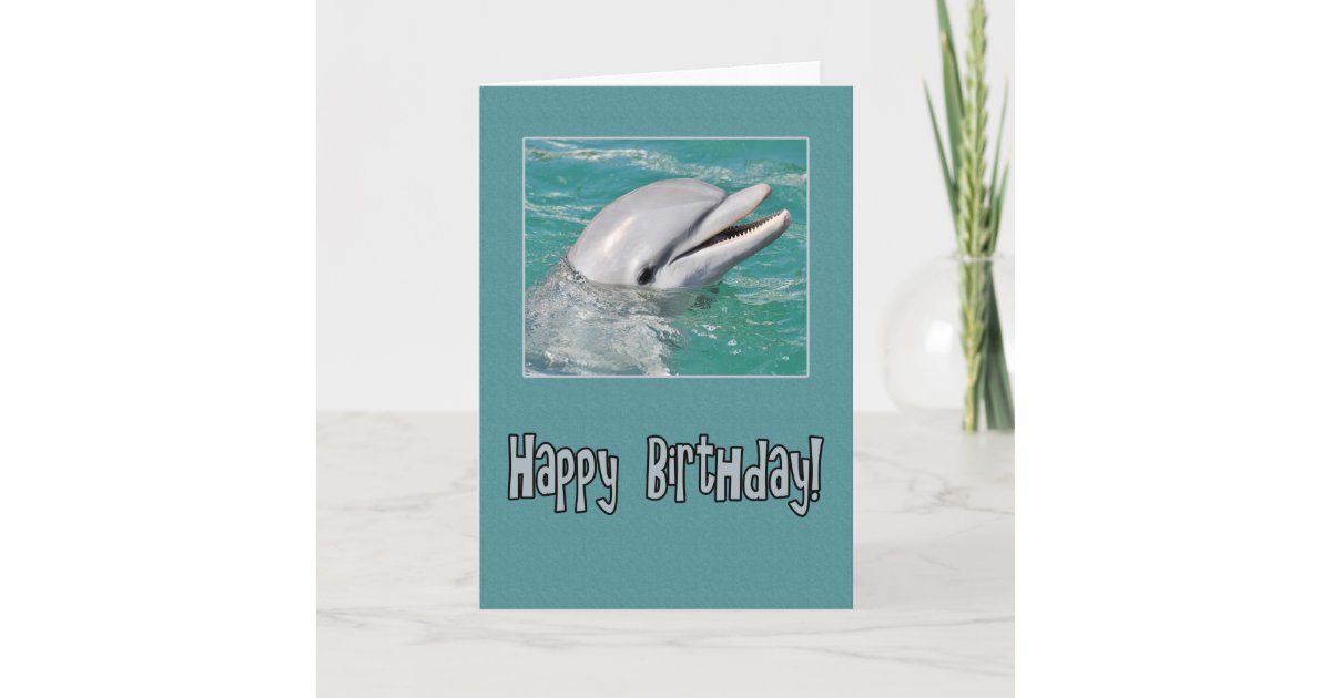 Carte Natation De Joyeux Anniversaire De Dauphin Dans Zazzle Ca