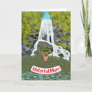 Carte Natation sauvage Funny Waterfall Pun Fête des mère