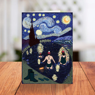 Carte Natation sauvage Van Gogh Starry Nuit Anniversaire