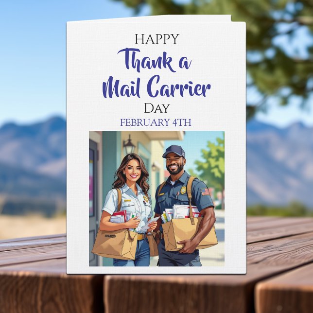 Carte National Thank a Mail Carrier Day | Feb 4th (Créateur téléchargé)