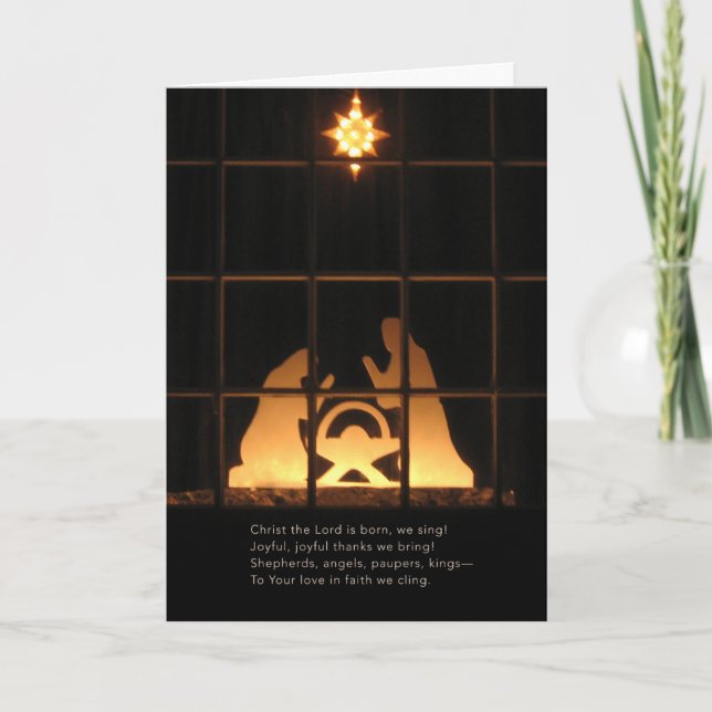 Carte Nativité Silhouette Fenêtre - Personnalisabl (Devant)