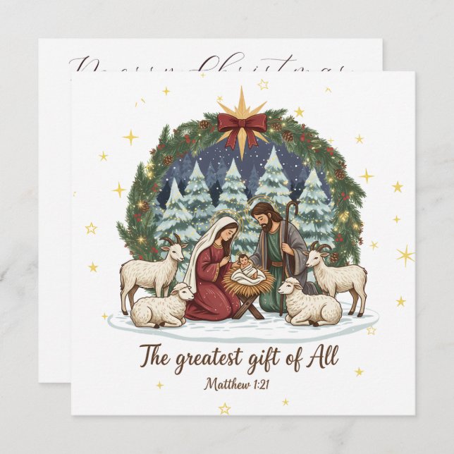 Carte Nativity Christmas Card  (Devant / Derrière)