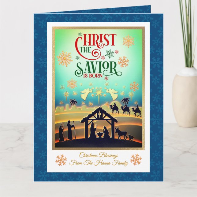 Carte Nativity Scene "Merry Christmas & Happy New Year" (Devant)