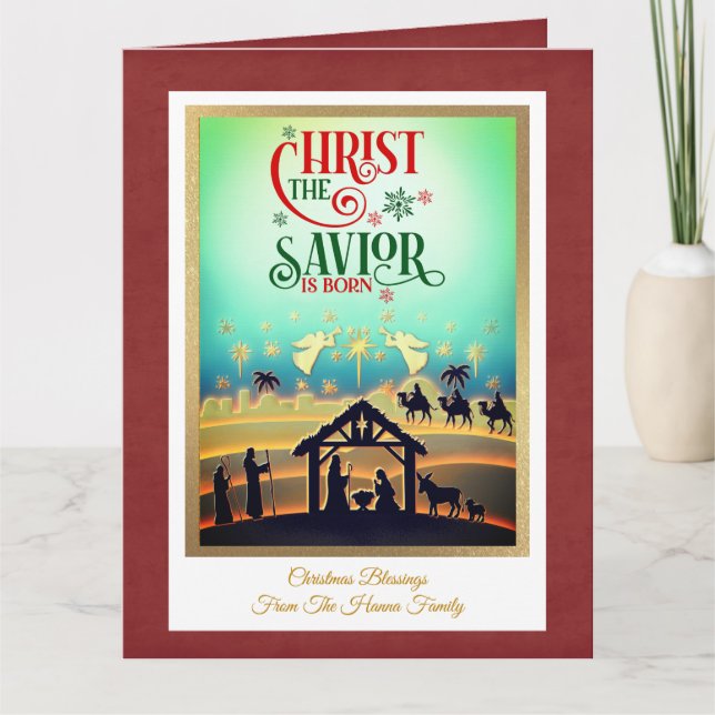 Carte Nativity Scene "Merry Christmas & Happy New Year" (Devant)