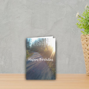 Carte Nature Bois Chemin Rayons de soleil Herbe Annivers