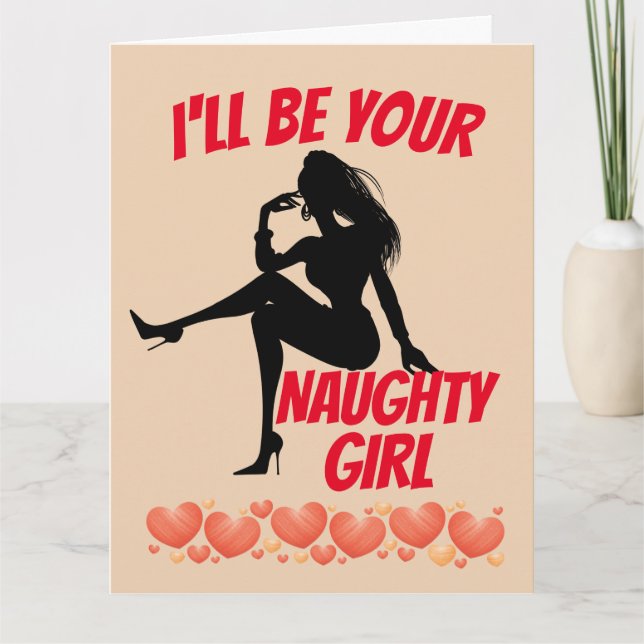 CARTE NAUGHTL GIRL ROMANTIC GREETING CARD 4 MARI LUI (Devant)