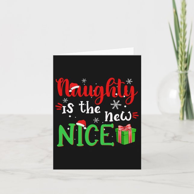 Carte Naughty Est Le Nouveau Nice Funny Père Noël Joke N (Devant)