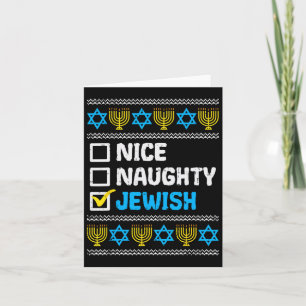 Carte Naughty Jewish Ugly Hanukkah Sweater Chanukah