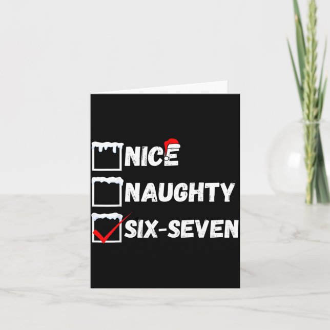 Carte Naughty Nice 67 Christmas Checklist Fun Six Seven  (Devant)