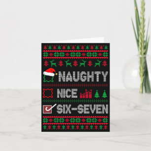Carte Naughty Nice 6 7 Drôle Brainrot Meme Noël Sale Six