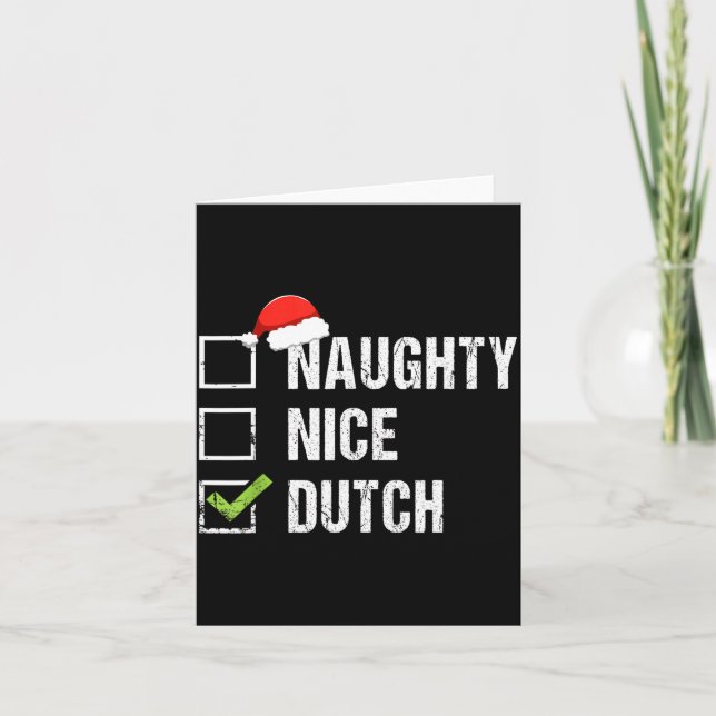 Carte Naughty Nice Dutch Shirt Netherlands Santa Christm (Devant)