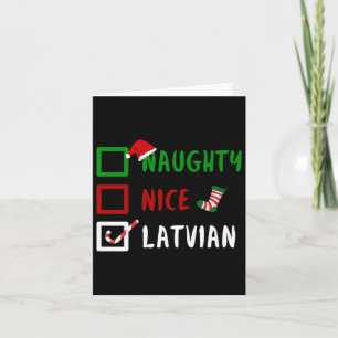 Carte Naughty Nice Latvian Funny Lettonie Noël Père Noël