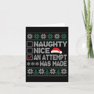 Carte Naughty Nice Une Tentative A Été Faite Mal Noël