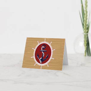 Carte Nautical Ships Wheels Anchor on Wood Grain