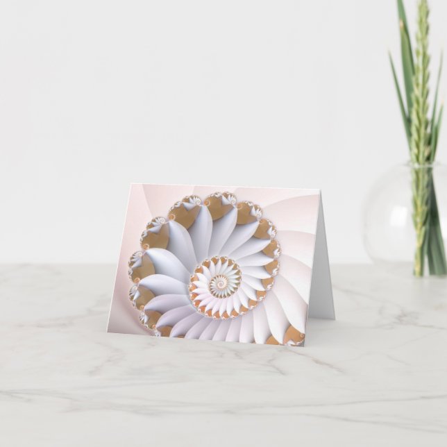 Carte Nautilus blanc Cute Art Coquillage Abstrait (Devant)