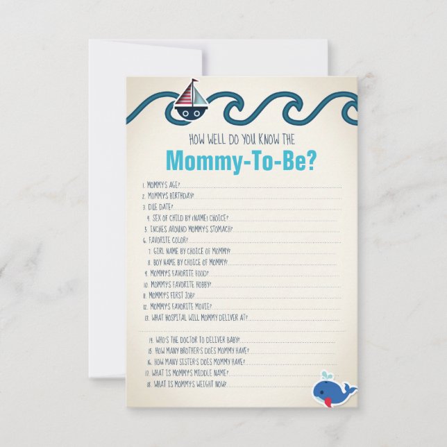 Carte Nautique Comment Bien Connaissez-Vous La Maman À Ê (Devant)