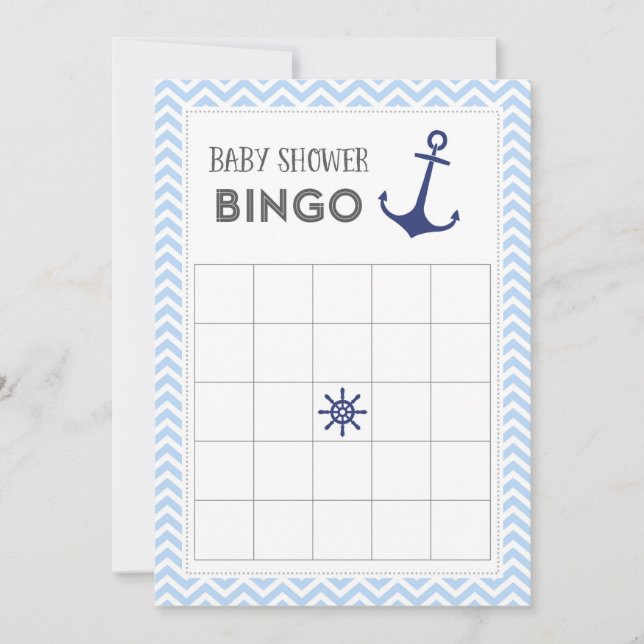 Carte nautique de bingo-test de baby shower (Devant)