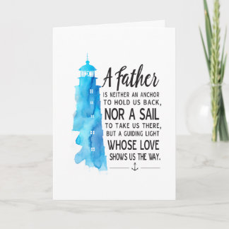 Carte Nautique Happy Fête des pères Blue Watercolo