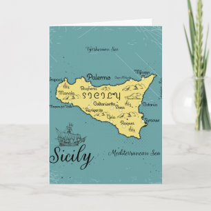 Carte nautique vintage de Sicile