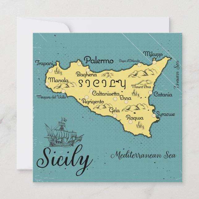 Carte Nautique Vintage Sicile (Devant)