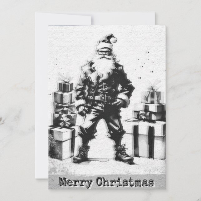 Carte Navidad Punk (Santa gris). (Devant)