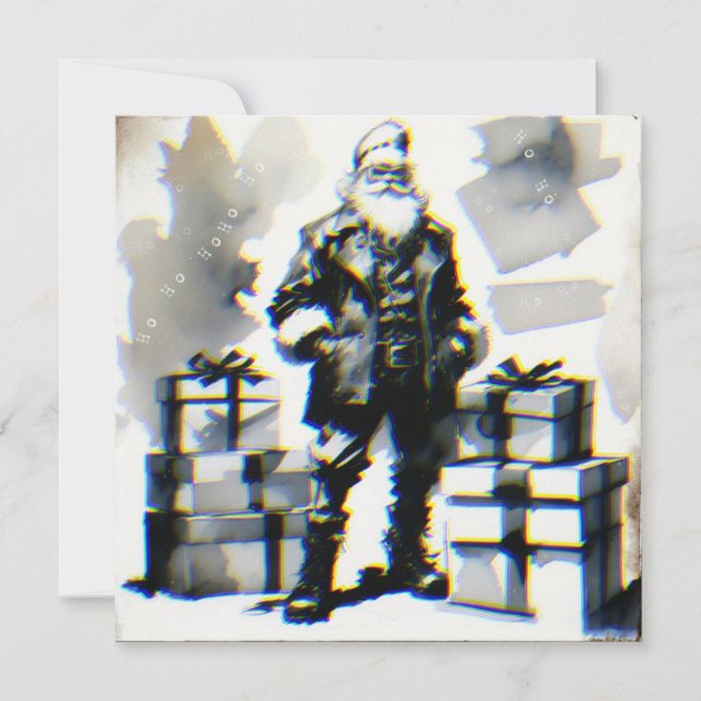 Carte Navidad Punk (Santa postal). (Devant)