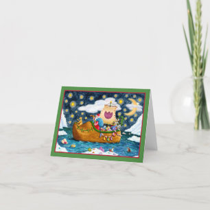 CARTE NAVIRE DE PÈRE NOËL SHIP, ICEBERG, BALEINE, TEDDY 