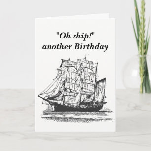 Carte Navire vintage Anniversaire drôle pour Lui