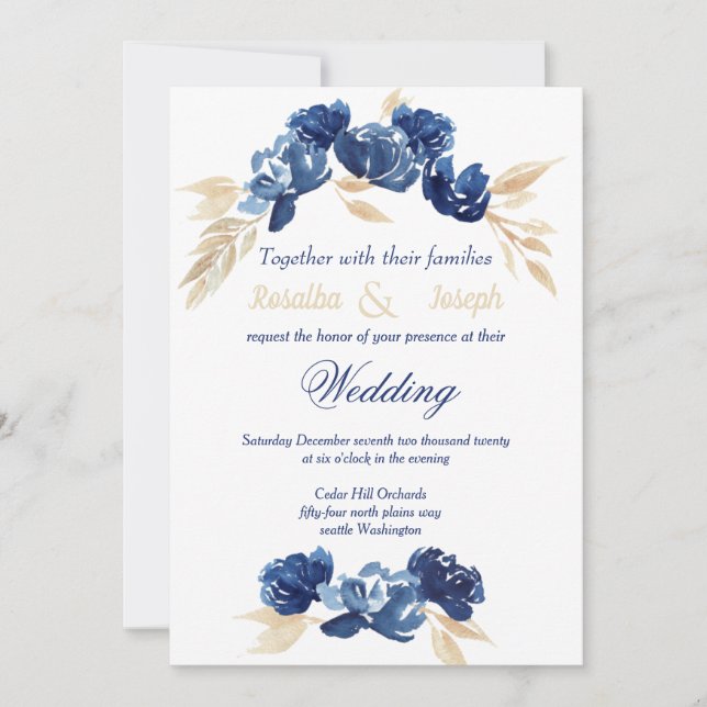 Carte Navy Wedding by the Pigeon Letters, quinceanera (Devant)