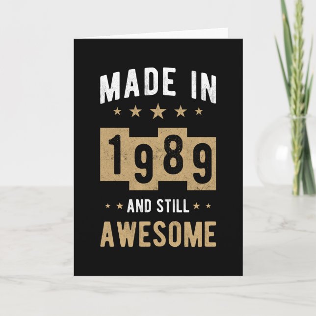 Carte Né 1989 Cadeau Anniversaire Awesome (Devant)