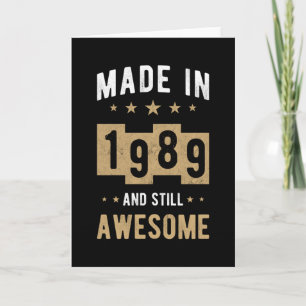 Carte Né 1989 Cadeau Anniversaire Awesome