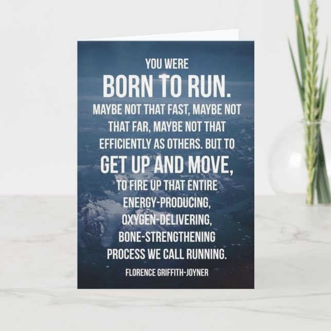Carte Né à courir - Motivation de l'entraînement (Devant)